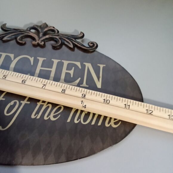 Kitchen‎ Metal Sign " Kitchen The Heart Of The Home" Oval Brown - Picture 6 of 7